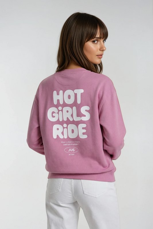 Hot Girls Ride Sweater - Pink