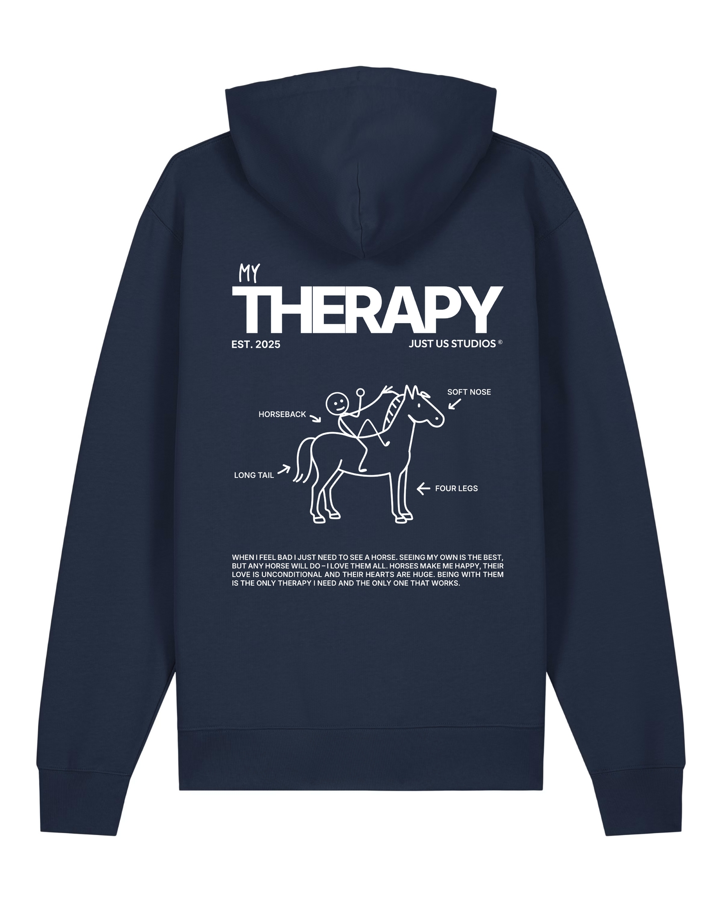 My Therapy are Horses Hoodie - Navy